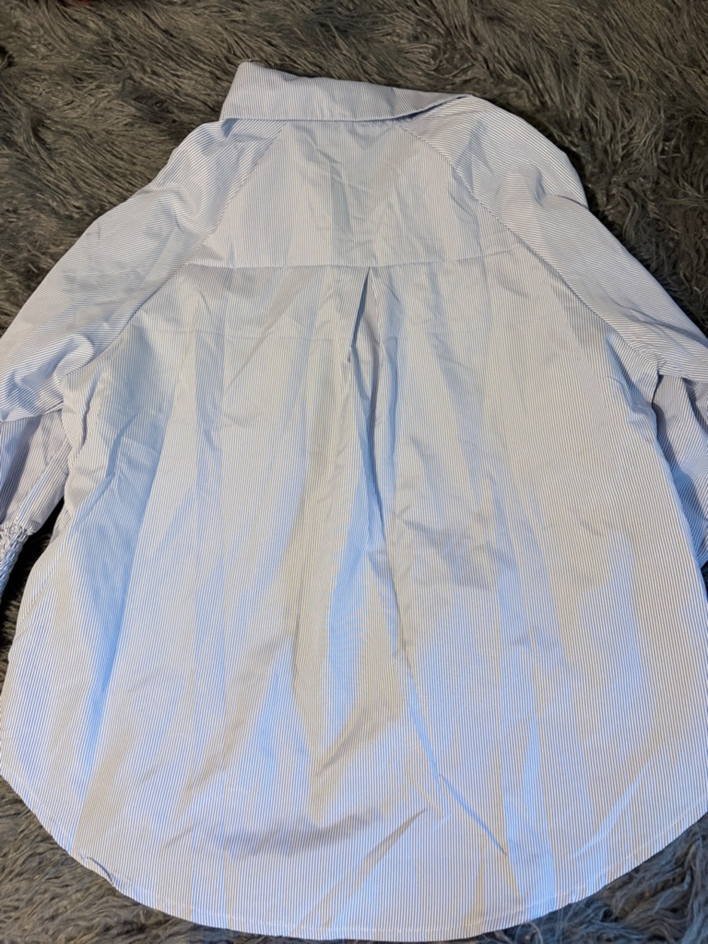 Blue Pinstripe Button-Up Shirt. Brand new. Never worn - Picture 4 of 4